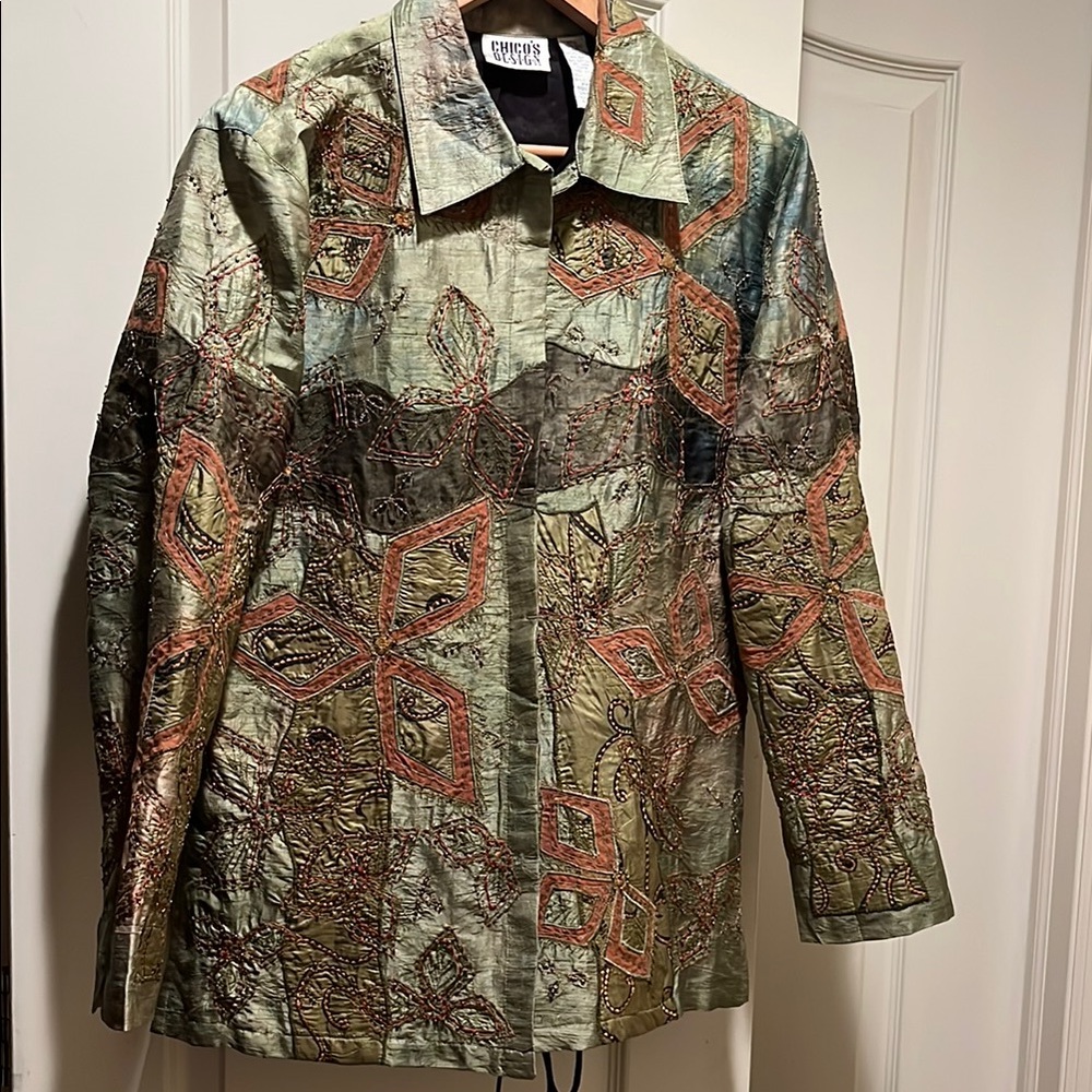 Chico's Multicolor Embroidered Jacket - image 1